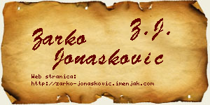 Žarko Jonašković vizit kartica